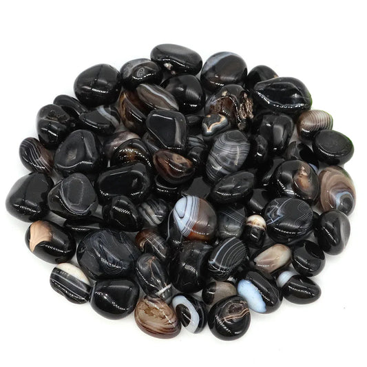 Black Agate Polished Tumblestone