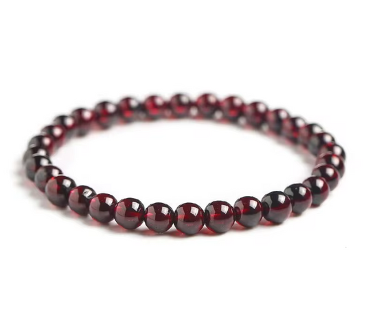 Red Garnet Beaded Bracelet